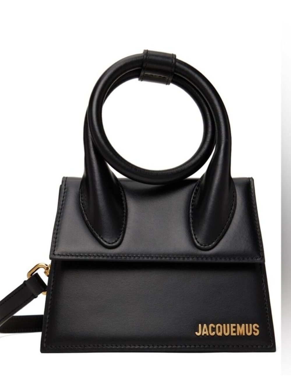 Jacquemus Black Le Chiquito Ring-Handle Mini Leather Crossbody